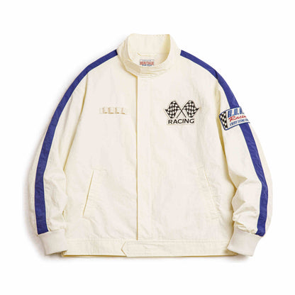 American Retro Color Blocked Embroidered Running Jacket