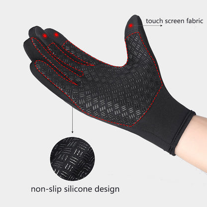 Winter Touch Screen Riding Motorcycle Sliding Gloves, Waterproof Sports Gloves with Wool Filling