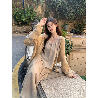 Autumn Wear Petite Set Long Dress