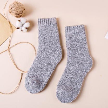 Men's Thick Wool Socks, Plush, Warm, Retro Checker