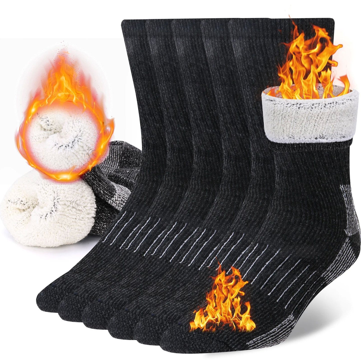 Men's And Women's Wool Round Neck Thickened Warm-keeping Socks