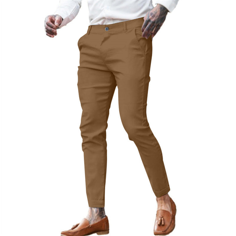 Men's Slim Pencil Twill Cotton Stretch Fashion