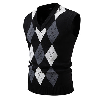 Women's Fashionable Plaid Pullover Leisure Sweater