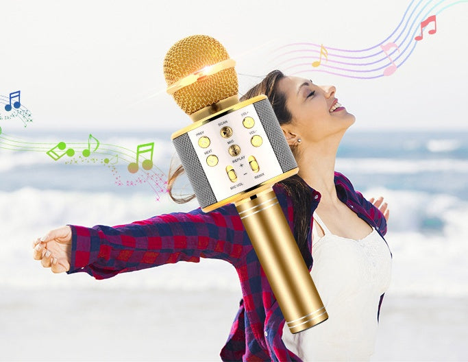 Bluetooth Wireless Microphone Mini Home Ktv For Music Playing Singing Speaker Player