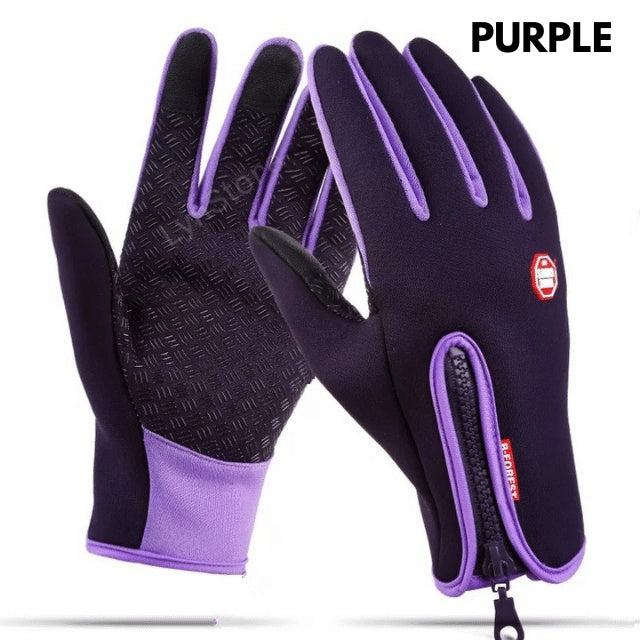 Winter Touch Screen Riding Motorcycle Sliding Gloves, Waterproof Sports Gloves with Wool Filling