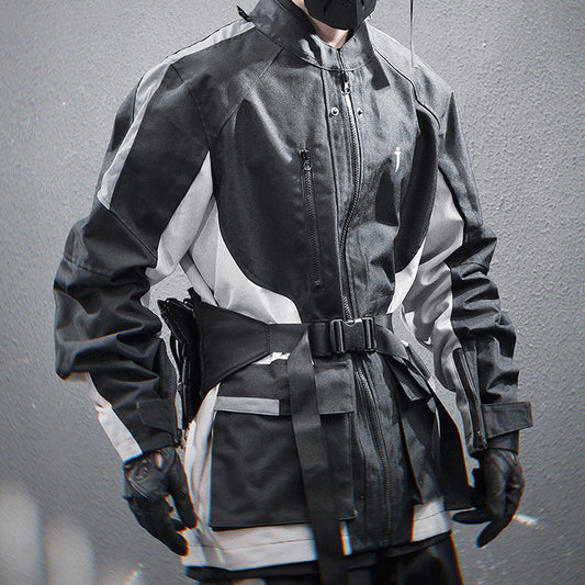 Outdoor Color Contrast Patchwork Loose Leisure Workwear Coat