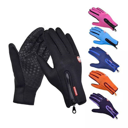 Winter Touch Screen Riding Motorcycle Sliding Gloves, Waterproof Sports Gloves with Wool Filling