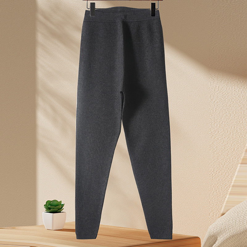 Men's And Women's New Stripe Wool Skinny Pants
