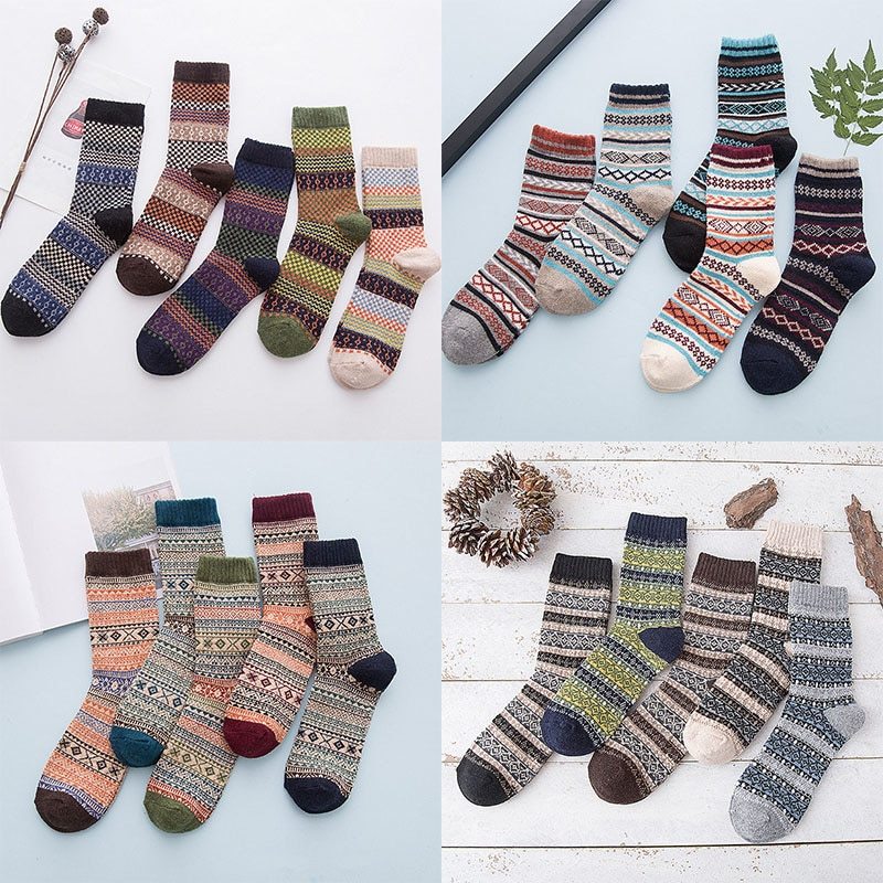 Winter Thick Warm Stripe Woolen Socks Casual Sock Business Socks