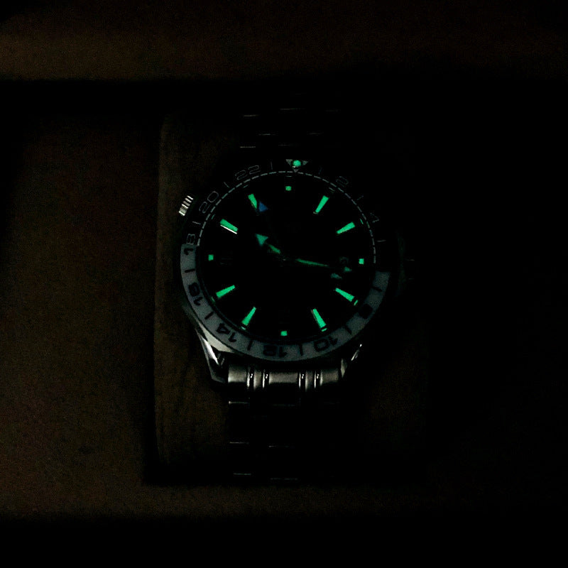 Sports luminous steel strap men's watch