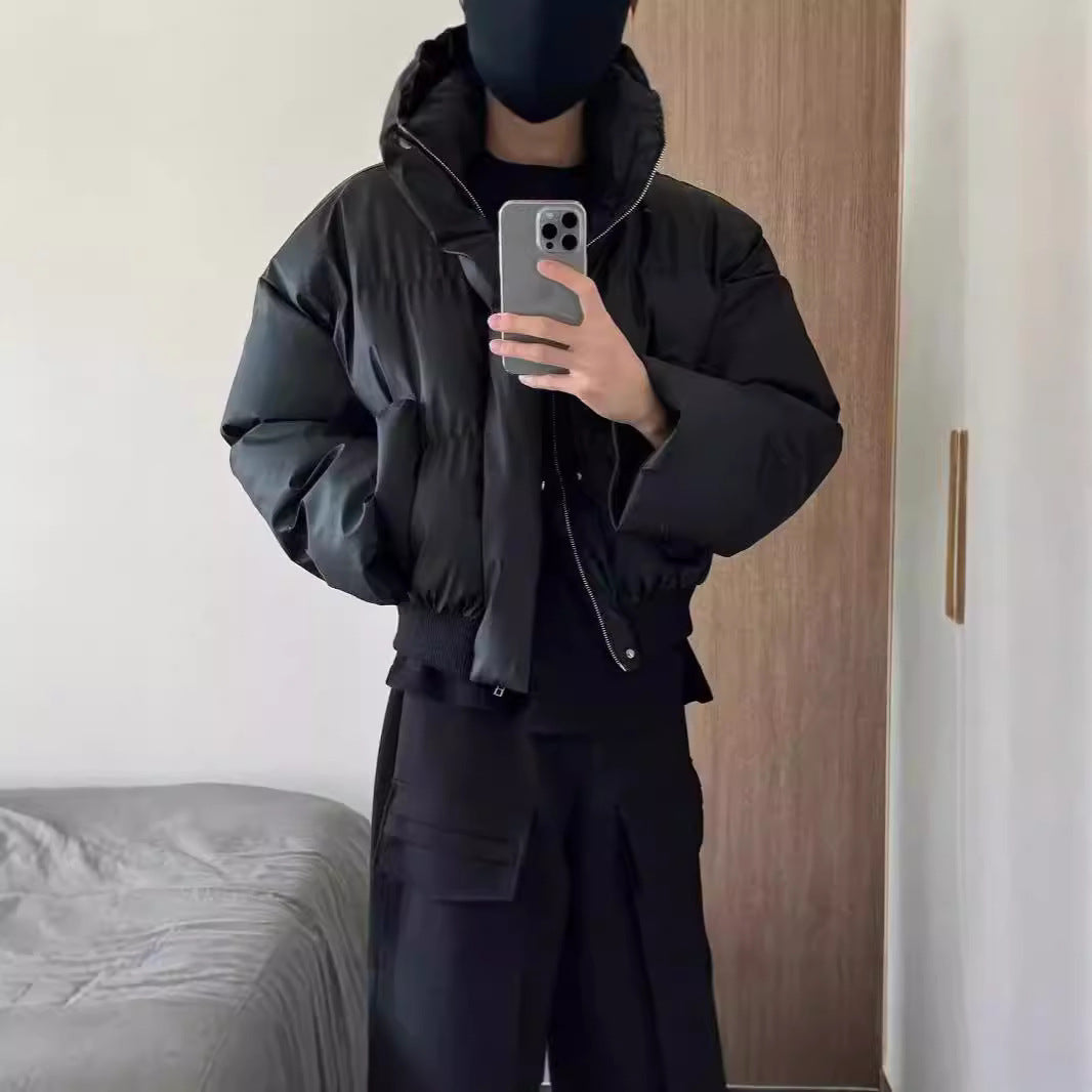 Winter Short PU Leather Coat Male