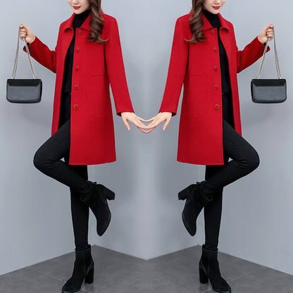 Women's Autumn And Winter Woolen Coat