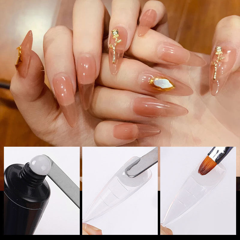 Ultra-thin, unmarked, water-drop pointed ballet coffin trapezoid nail art sheets, 100 pieces, boxed with scale.