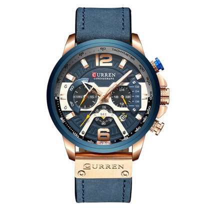 Casual sports watch, blue watch for men.