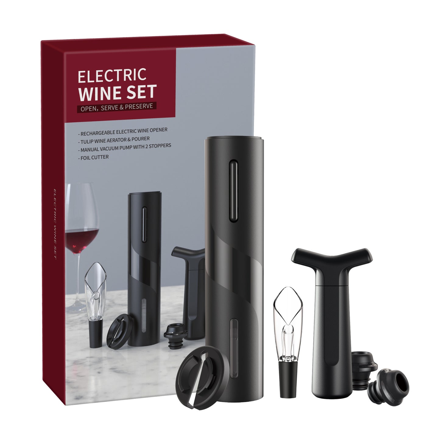Qier Electronic Bottle Opener, Plastic, USB Rechargeable, Wine Bottle Opener