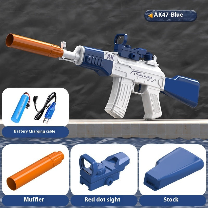AK47 Electric Water Gun Fully Automatic Shooting Game Beach Entertainment Outdoor Beach Pool Gun Toys For Children Gift