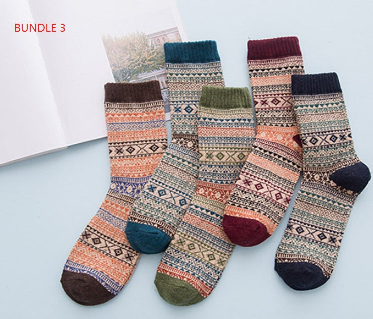 Winter Thick Warm Stripe Woolen Socks Casual Sock Business Socks