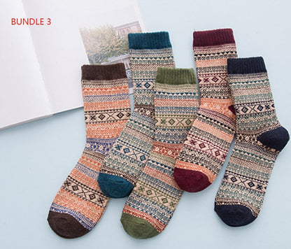 Winter Thick Warm Stripe Woolen Socks Casual Sock Business Socks