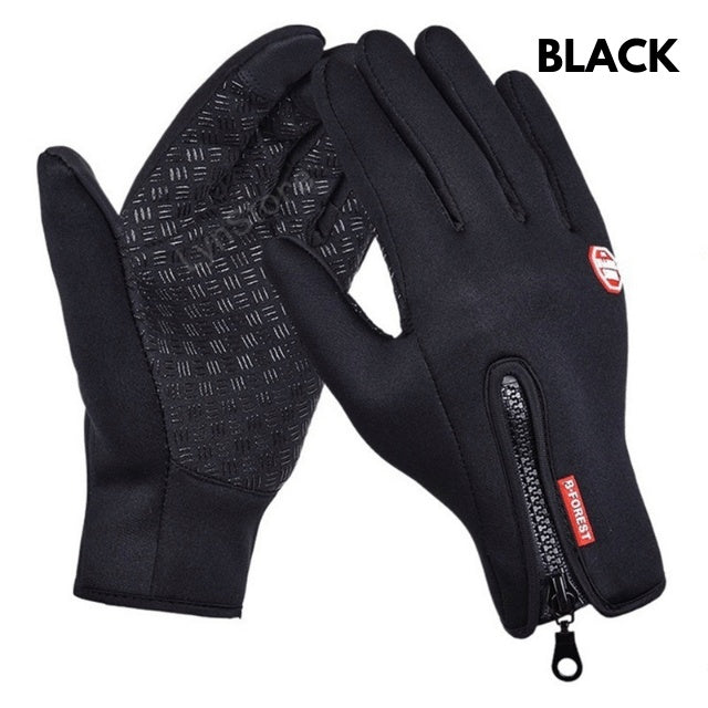 Winter Touch Screen Riding Motorcycle Sliding Gloves, Waterproof Sports Gloves with Wool Filling
