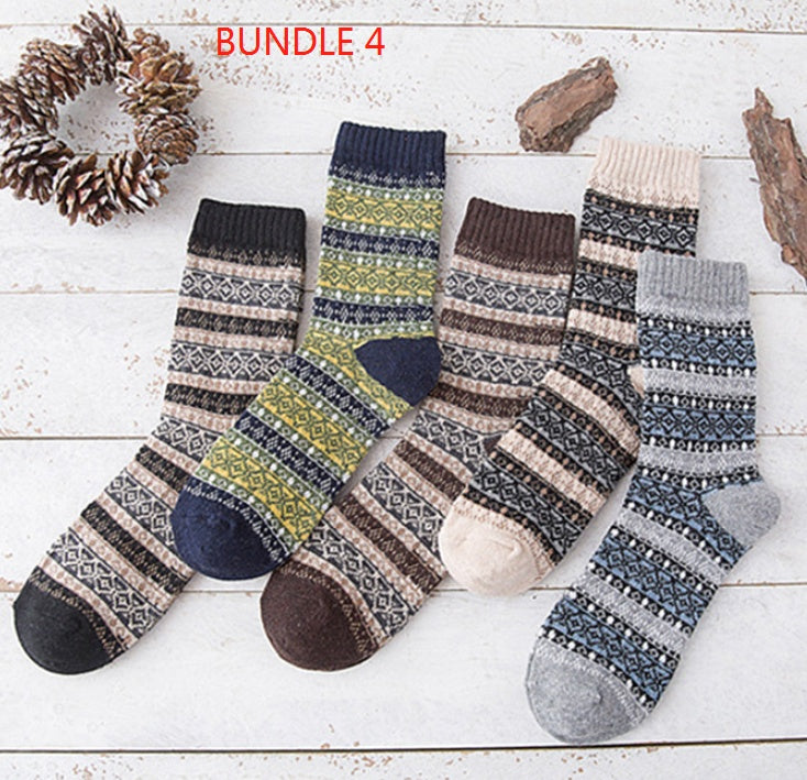 Winter Thick Warm Stripe Woolen Socks Casual Sock Business Socks
