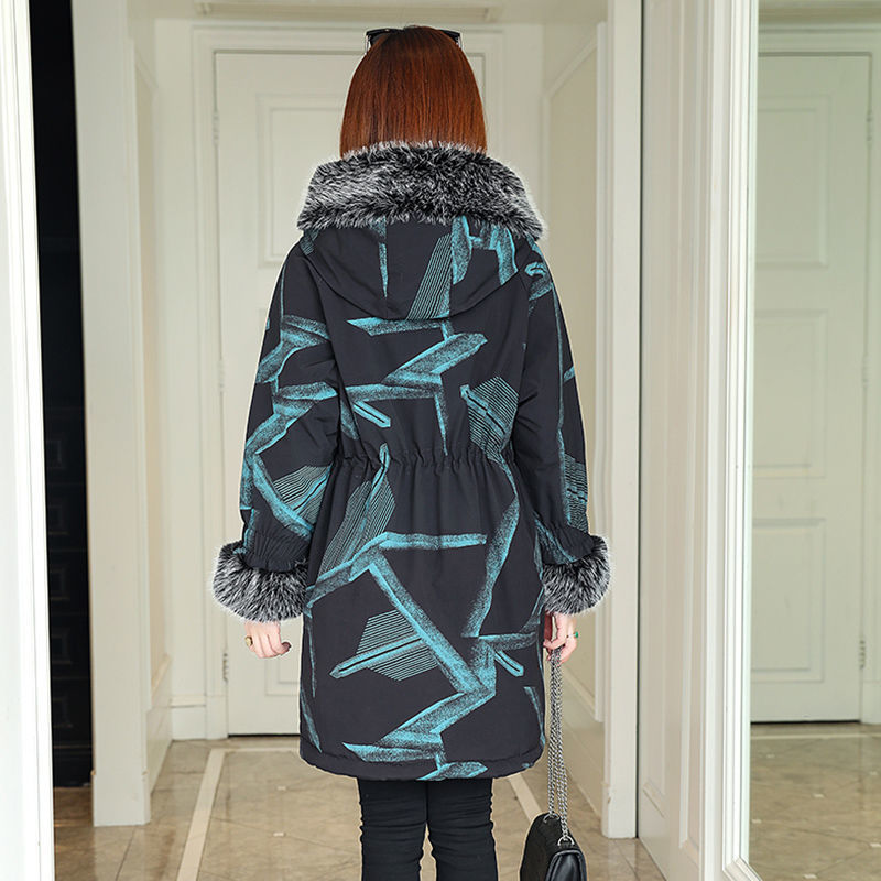 Autumn and Winter Women's Leather Parka, Mid-length