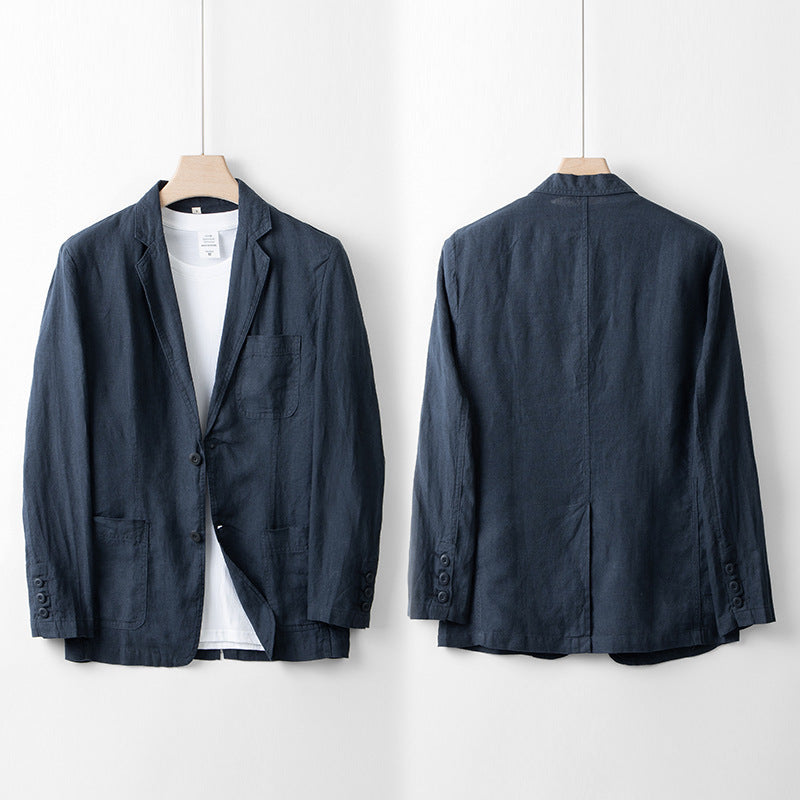 Men's Linen Suit Jacket Casual Small Suit Loose Casual Clothes