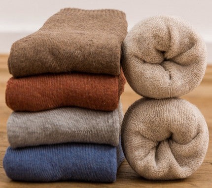 Socks Men's Tube In Autumn And Winter Plus Velvet Thickened Towel To Keep Warm Long Tube Of Pure Wool