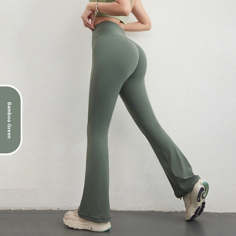 Women's Hip Raise High Waist Pocket Sports Bell-bottom Bag