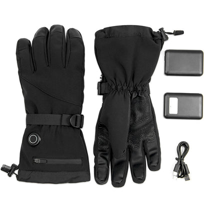 Sheepskin Electric Heating Gloves for Motorcycles, Thermal Smart Touch Screen, and Outdoor Skiing