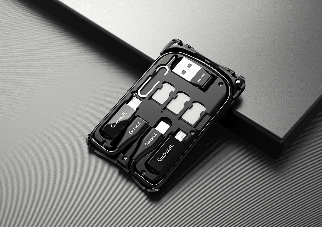 Multifunctional travel survival card, all-in-one data cable.