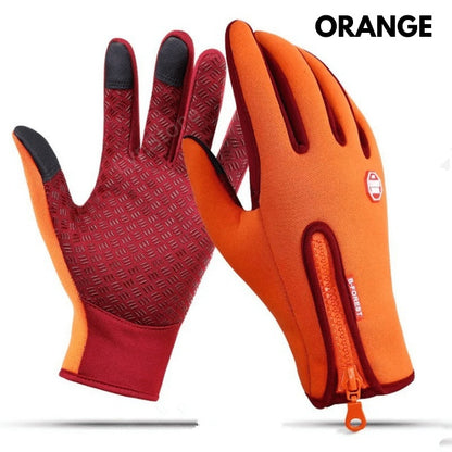 Winter Touch Screen Riding Motorcycle Sliding Gloves, Waterproof Sports Gloves with Wool Filling