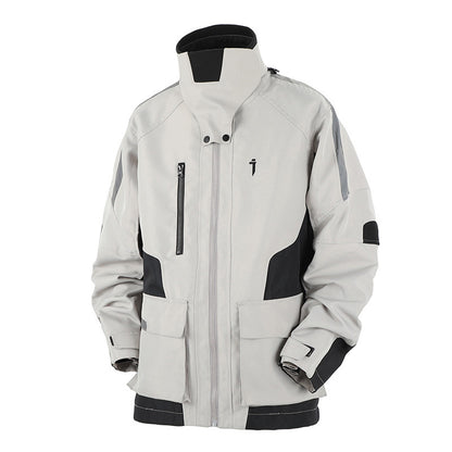 Outdoor Color Contrast Patchwork Loose Leisure Workwear Coat