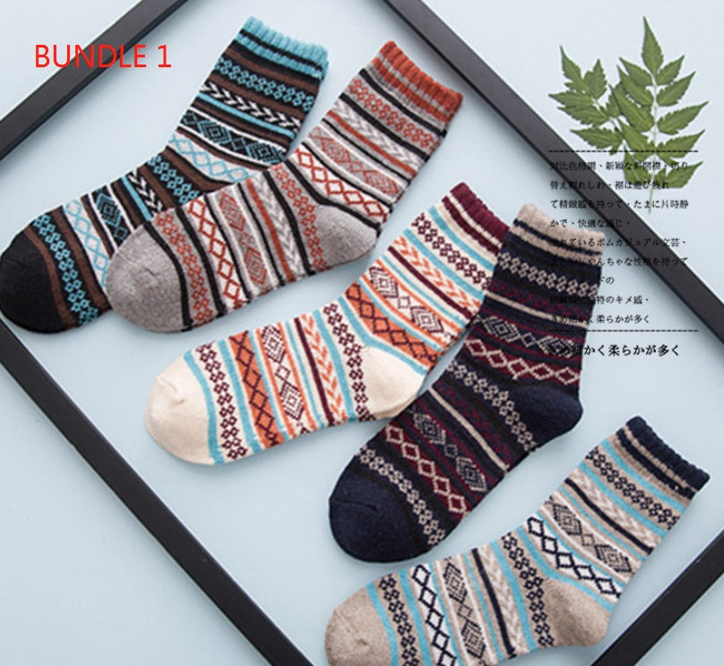 Winter Thick Warm Stripe Woolen Socks Casual Sock Business Socks