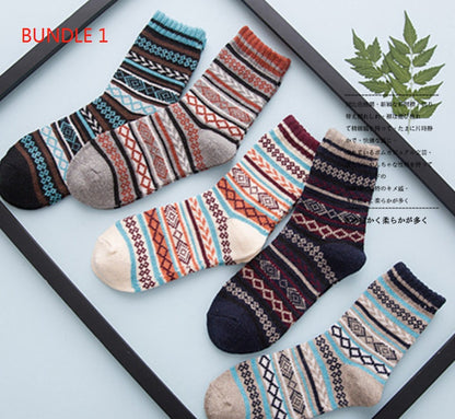 Winter Thick Warm Stripe Woolen Socks Casual Sock Business Socks