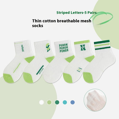 Letter Stripes Boy Sport Stockings
