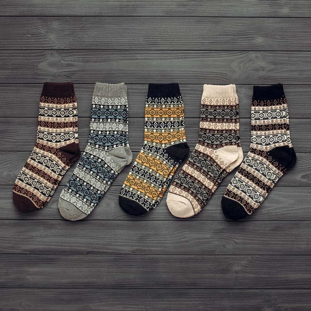 Winter Thick Warm Stripe Woolen Socks Casual Sock Business Socks