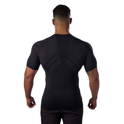 Summer Men's Solid Color Fashion Round Neck Sports Short Sleeve