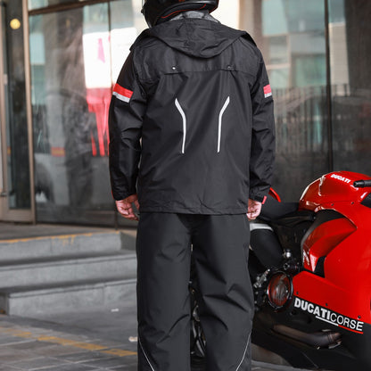 Raincoat Suit Motorcycle Rainproof Fishing Hiking Camping Outdoor Jacket And Trousers Set With Buggy Bag