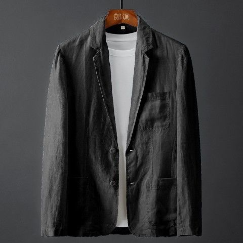Solid Color Suit Linen Men's Spring And Summer