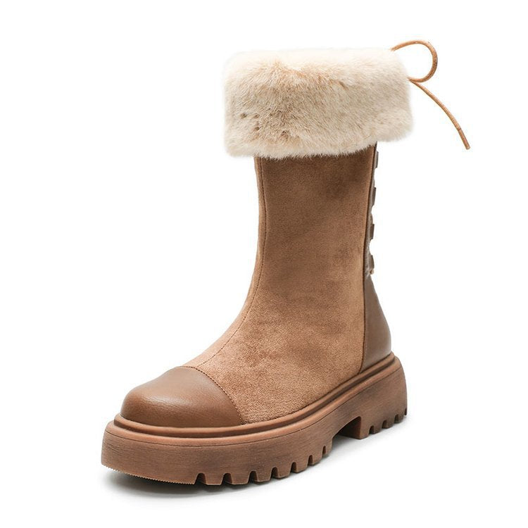 Martin boots thickened warmth and velvet smoke boots