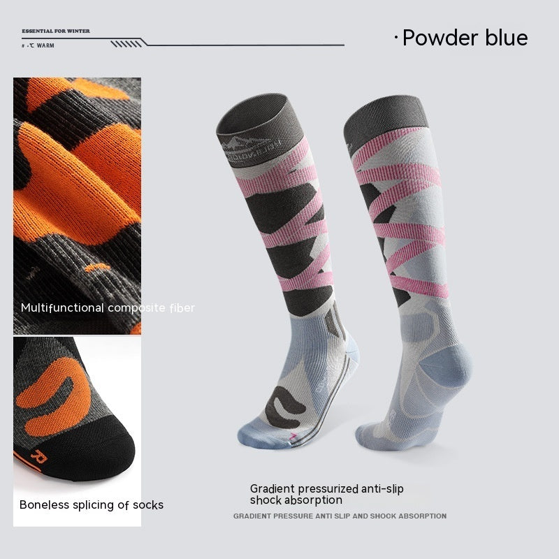 Professional winter long wool ski socks