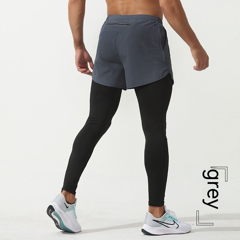 Men's Fitness Elastic Running Pants with Quick Drying