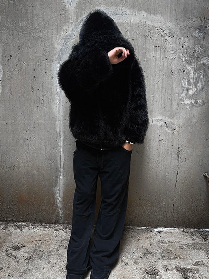 Double-sided Wear Short Wide BOXY Mountain Carved Cotton Jacket