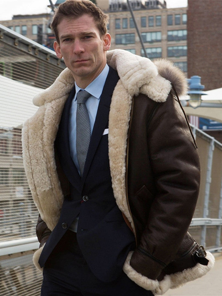 Men's Fur Integrated Padded Jacket New Coat
