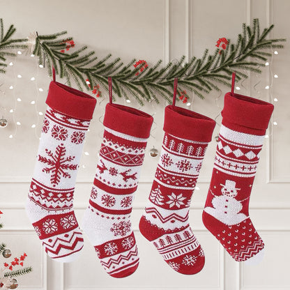 Cartoon Knitting Wool Christmas Decorative Socks