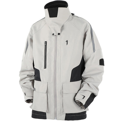 Outdoor Color Contrast Patchwork Loose Leisure Workwear Coat