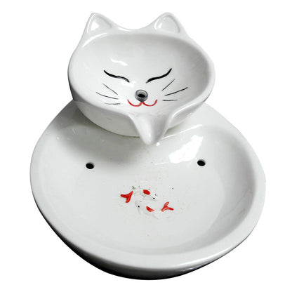 Ceramic Pet Cat Water Dispenser with Automatic Circulation