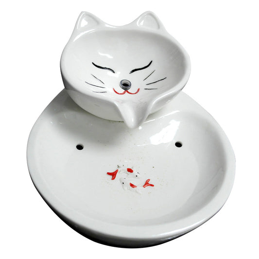 Ceramic Pet Cat Water Dispenser with Automatic Circulation