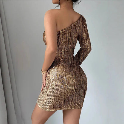 Crossbody Long Sleeve Sexy Dress