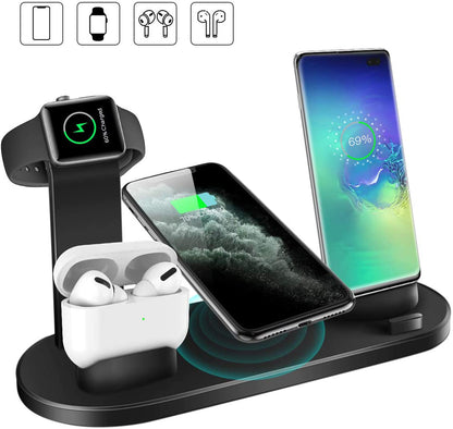 4-in-1 Wireless Charger Charging Station for Apple Watch Series 8 &amp; 7, iPhone 15, 14, 13, 12 Pro, AirPods Pro 3 &amp; 2 Charging Stand Dock